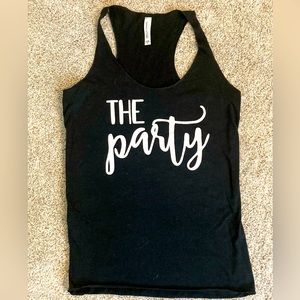“The Party” Black Athletic Tank Top /Workout Shirt Size:Medium EUC